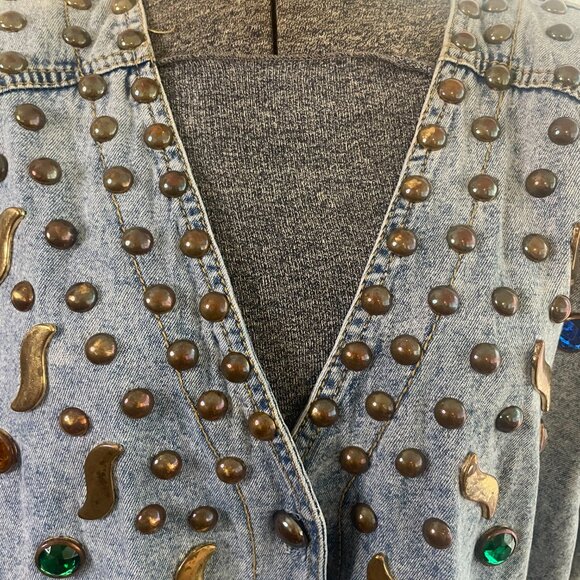 Vintage Monique Fashions embellished denim shacket - Picture 4 of 12